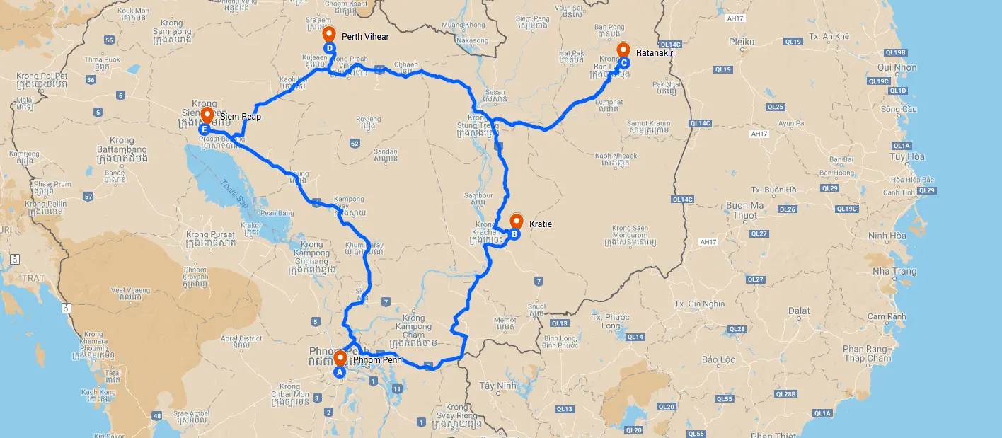 Carte circuit : Les secrets du Cambodge